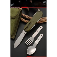7 in 1 Multifunctional Outdoor Cutlery Portable Knife Spoon Fork Opener Can Opener Picnic Camping Hiking Trip Foldable Cutlery 6