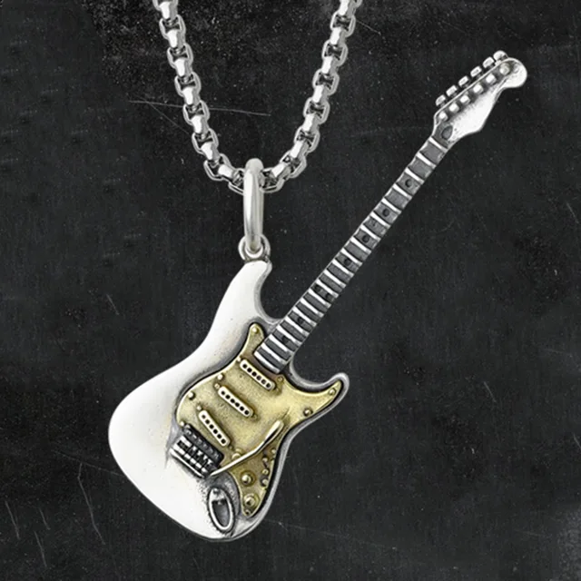 O Colar e Anel de Guitarra Rock Fashion: Um Presente Elegante e Descolado para Homens e Mulheres 2 Colar e Anel de Guitarra Rock Fashion