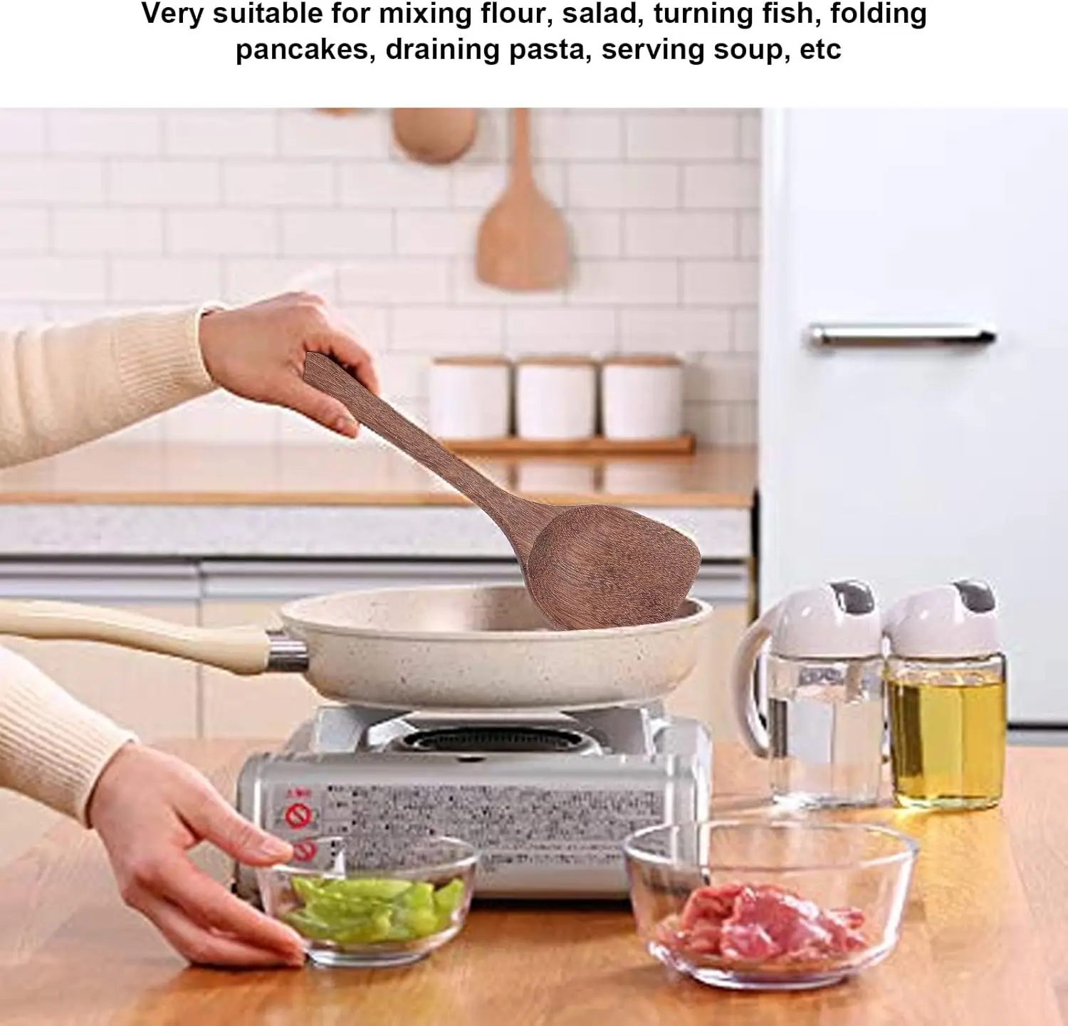 Natural Wood Tableware Wooden Spatula Cooking Soup Spoon Rice Spoon Kitchen Utensils Non Stick Cookware Home Chefs Cooking