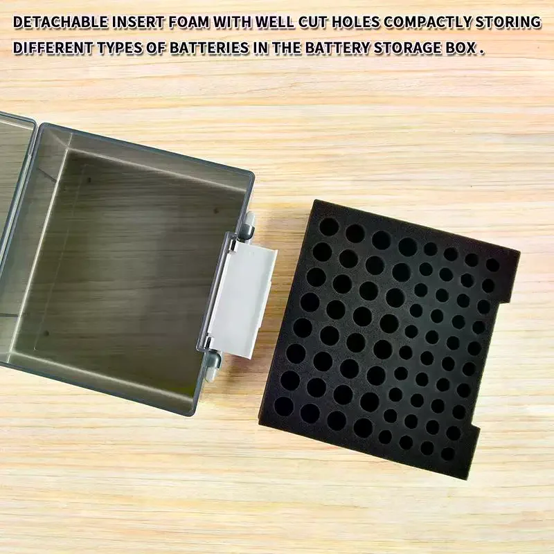 Organizzatore per Batterie, Contiene 72 Batterie AA AAA, Scatola Portabatterie, Contenitore per Garage, Organizzatore per Cassetti di Casa, Dispenser Portabatterie