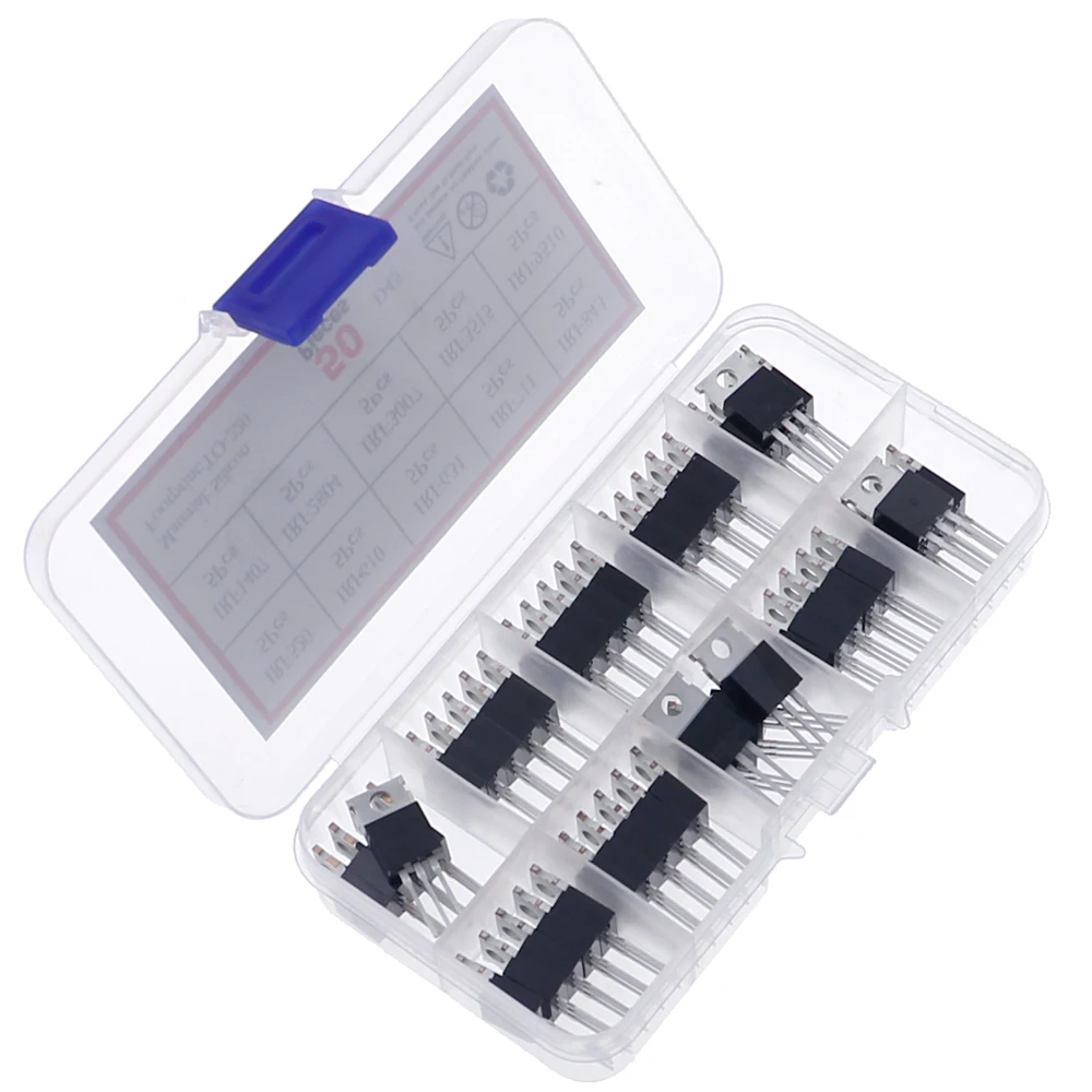 50Pcs 10Value TO-220 Field-Effect Mos Transistor Kit IRF520 IRF610 IRF631 IRF711 IRF843 IRF1470 IRF2804 IRF3007 IRF3515 IRF9510