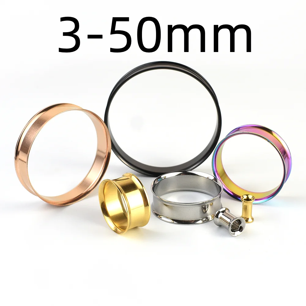 Piercing Jewelry Ear Piercing Jewelry Metal Jewelry Body Piercing Jewelry Body Jewelry 3-50mm 2pcs Ear Plugs Tunnels Gauges Stainless Steel Ear Stretcher for Women Men