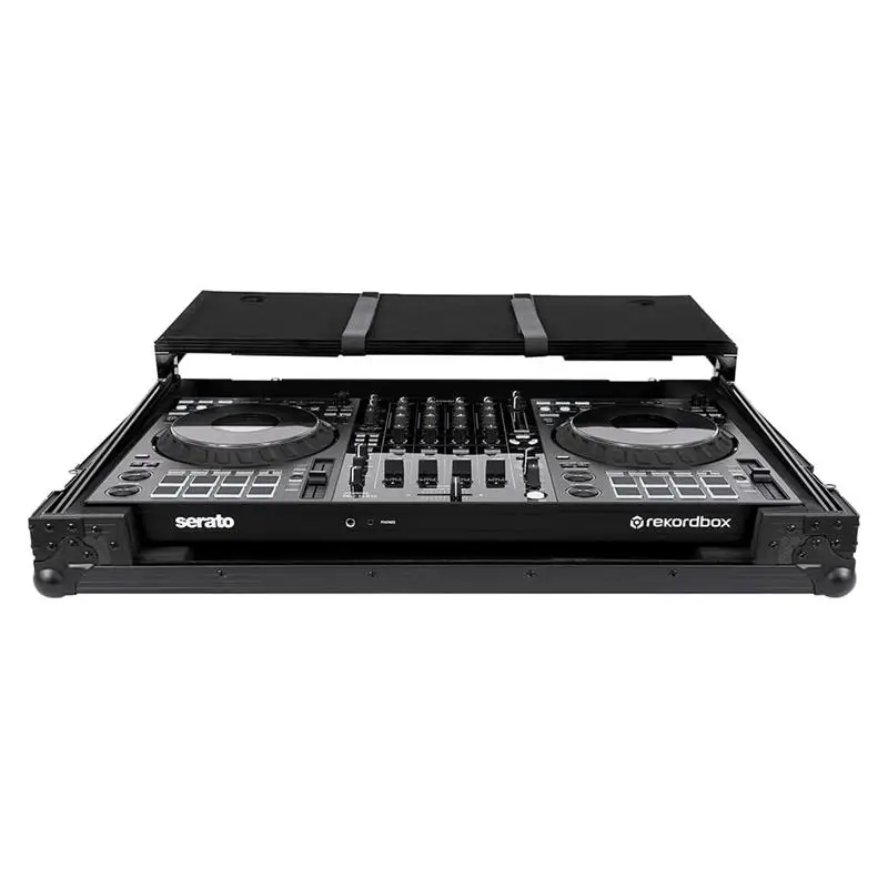 Black DJ Flight Case DDJ-FLX10 Laptop Platform & Wheels