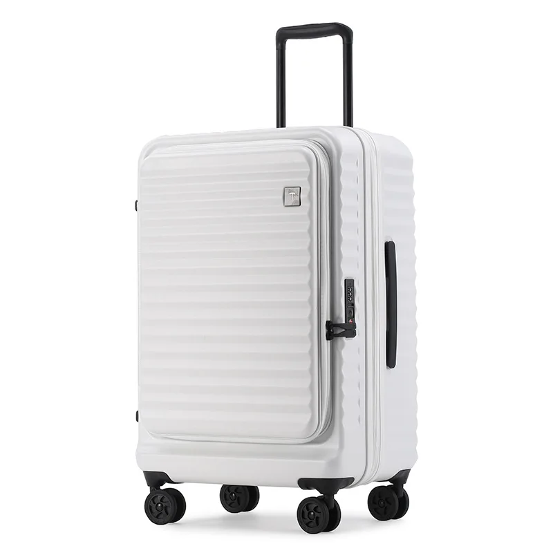 PLUENLI Front Opening Zipper Case Luggage Business Function Case Luggage Expandable Boarding
