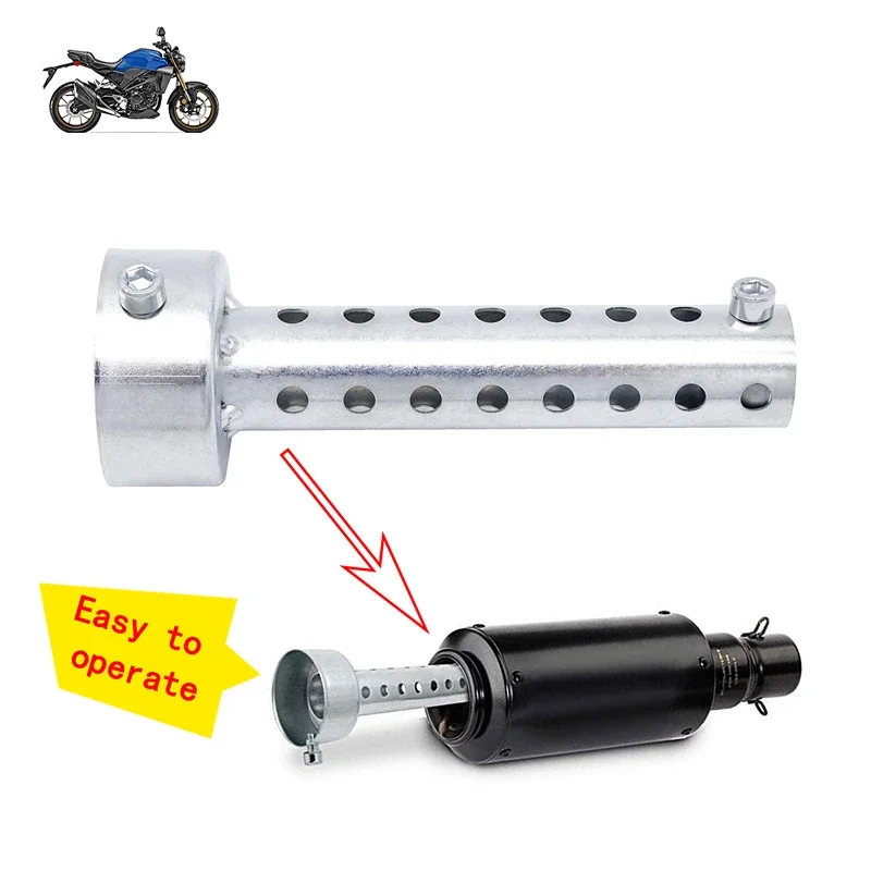 Universale 35/42/45/48/60Mm Silenziatore Di Scarico Argento Moto Db Killer Silenziatore Inserto Deflettore Eliminatore Di Rumore Argento
