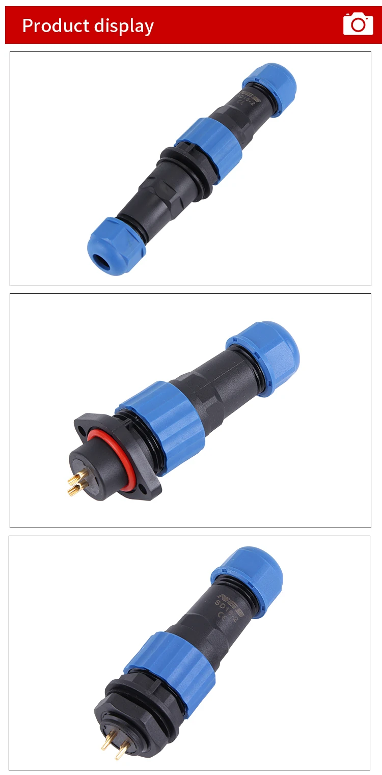 Description Picture 4 of itemSP16 IP68 Waterproof Connector 2 3 4 5 6 Pin SP Wire Cable Dad Mom Electrical Power Quick Aviation Plug And Sokcet Male Female 4