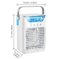 Climatiseur portable USB 3 vitesses, mini ventilateur de refroidissement par pulvérisation 650 ml, rafraîchisseur d'air silencieux, humidificateur, ventilateur de bureau pour la maison, le bureau et l'extérieur 6