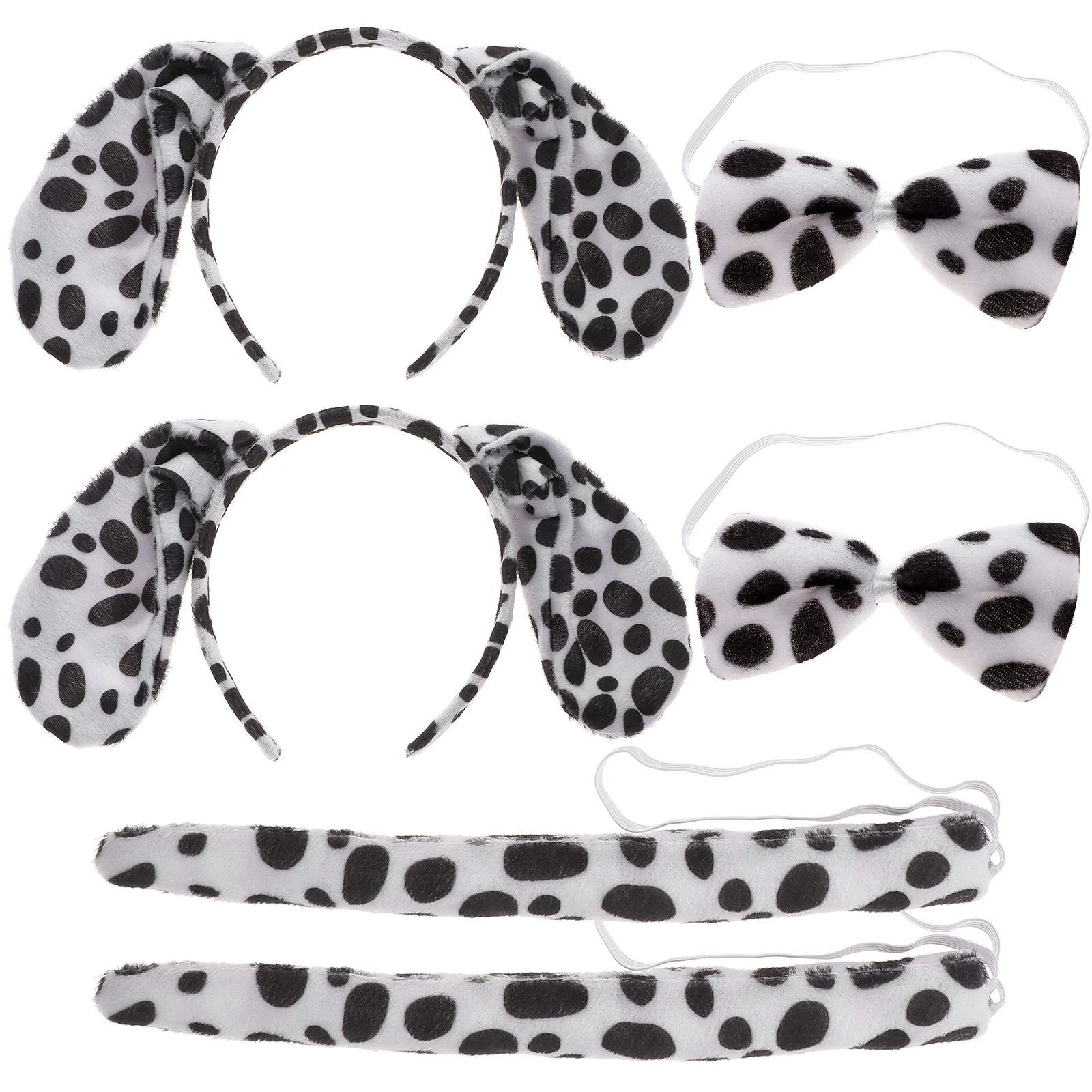 

2 Sets Animal Headband Tail Hair Decor Tiara Cosplay Prop Suit Bow Tie Costume Accessories