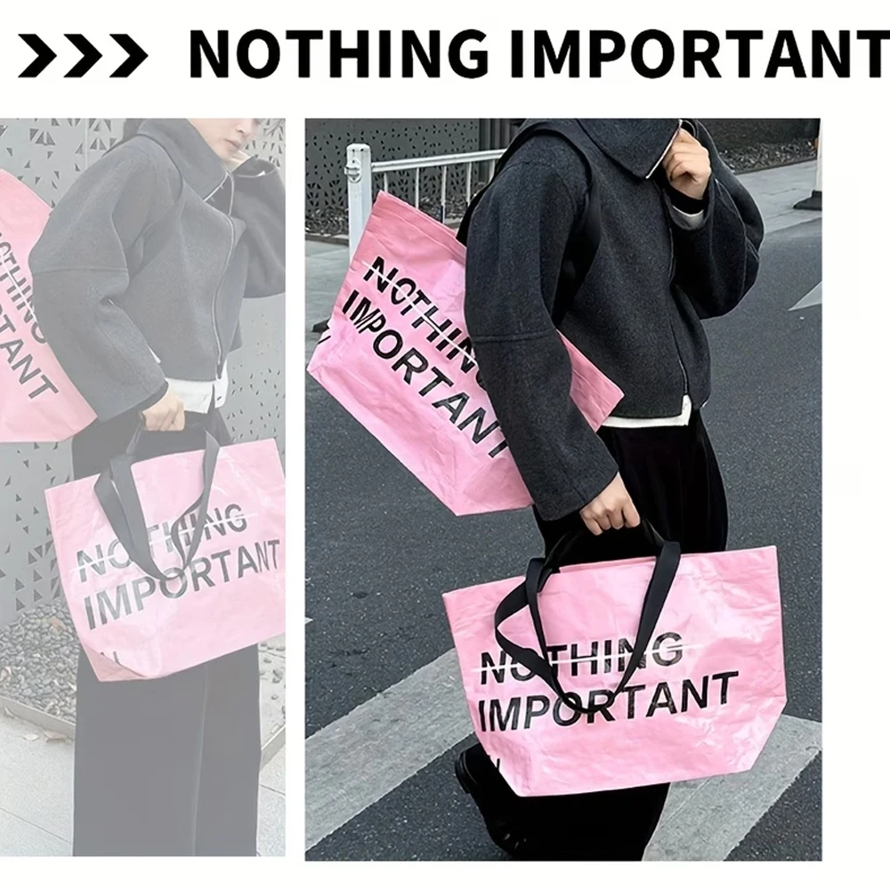 1 borsa per la spesa alla moda e di tendenza: portatile, pieghevole e di grande capacità – stile street, stile trendy - immagine 6