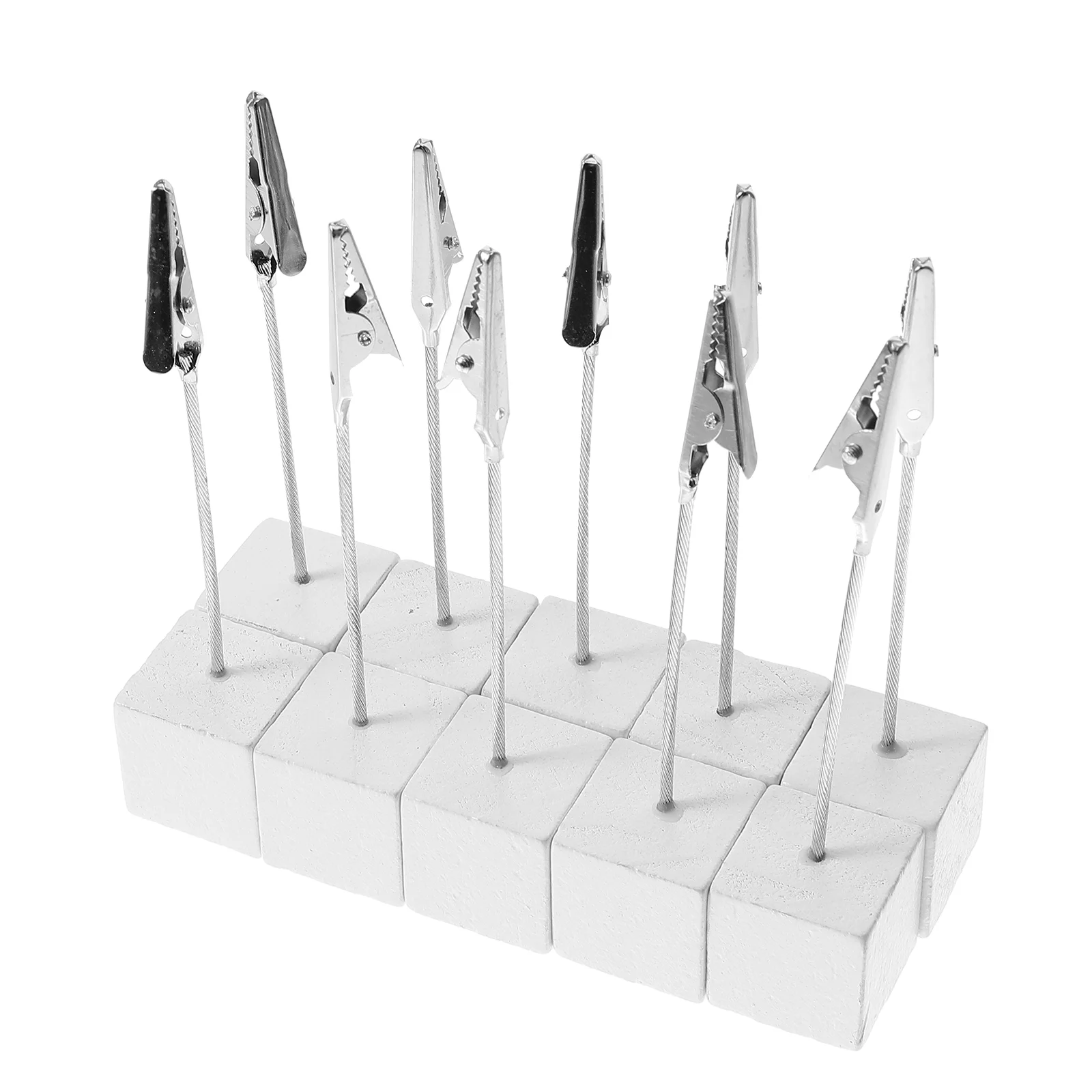 

NUOLUX 10pcs Cube Base Memo Photo Holder Paper Note Clip (White)