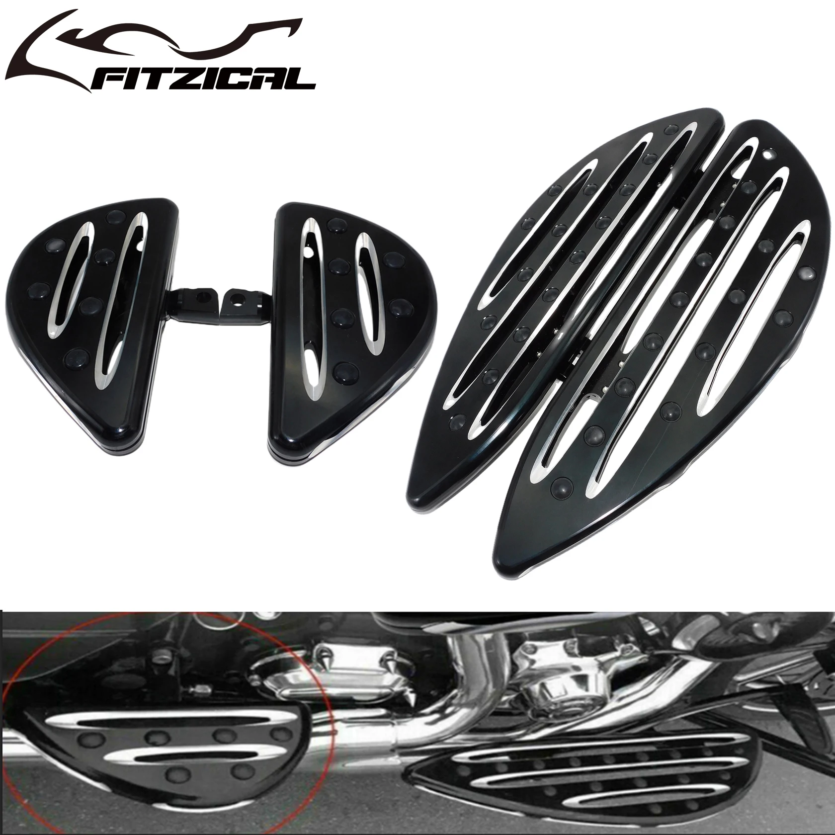 

Motorcycle Driver Front Floorboard Passenger Rear Footpeg Footrest Pedal For Harley Touring Glide Softail FL Dyna Sportster XL
