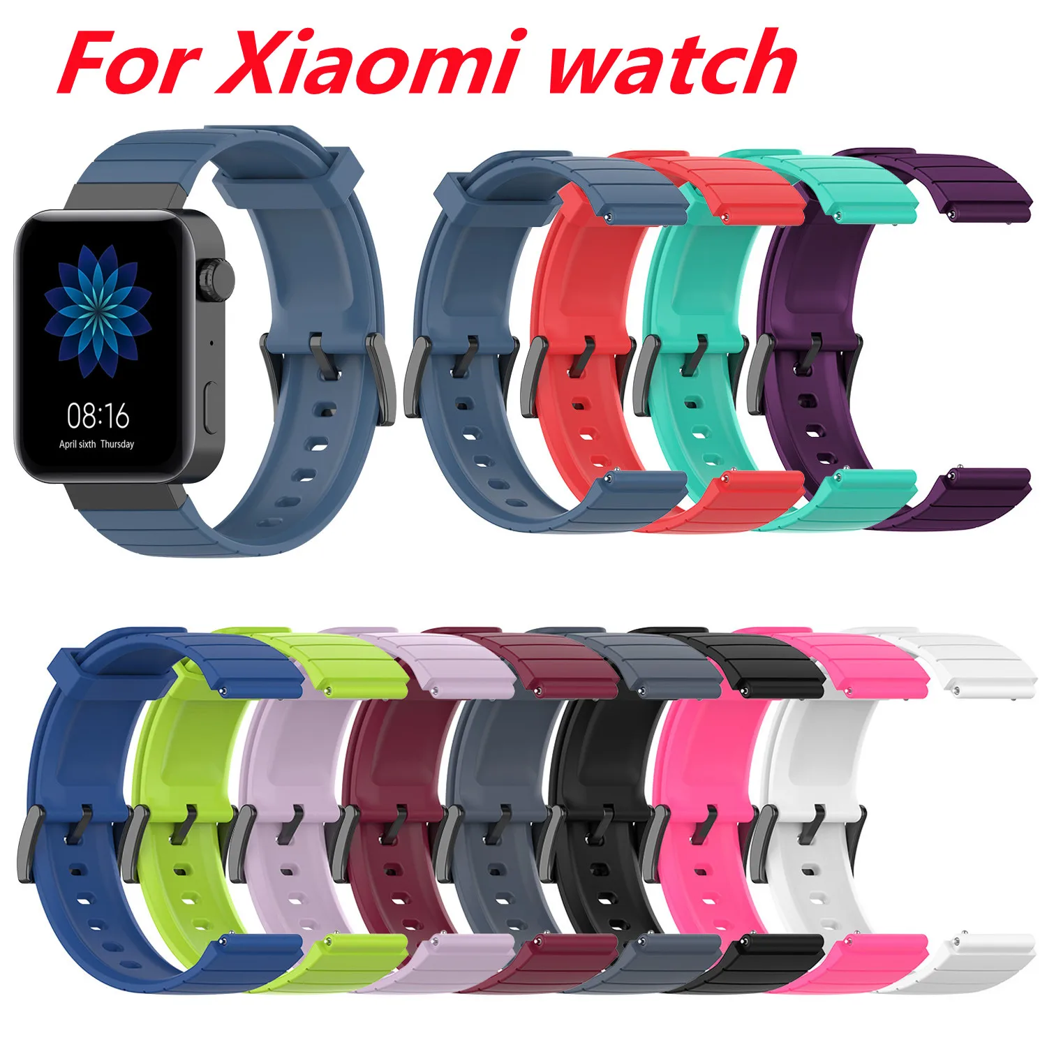 

Ремешок силиконовый для Xiaomi Mi Watch, регулируемый спортивный браслет, 18 мм