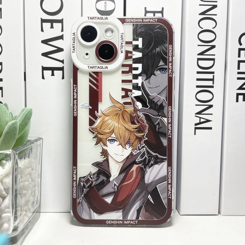 Genshin Impact Soft TPU Phone Case Featuring Xiao, Columbina, HuTao, and Furina