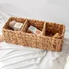 Handmade Woven Three Compartment Storage Basket Desktop Storage Basket Storage Basket Gourd Grass Rattan Woven Storage Basket 2