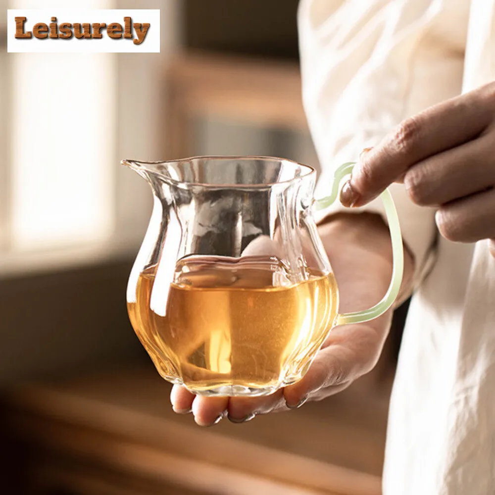 220ML High Borosilicate Glass Petal Ear Tea Pitcher Boutique Eagle Mouth  Sharing Pot Cha Hai Justice Cup Tea Items Accessories