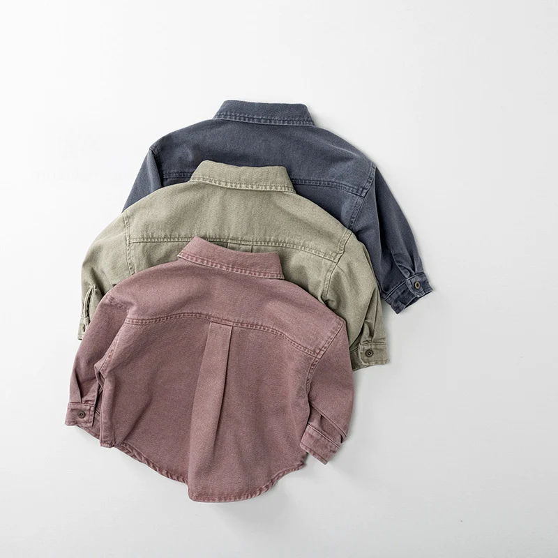 Boys Autumn Full Length Shirts Korean Style