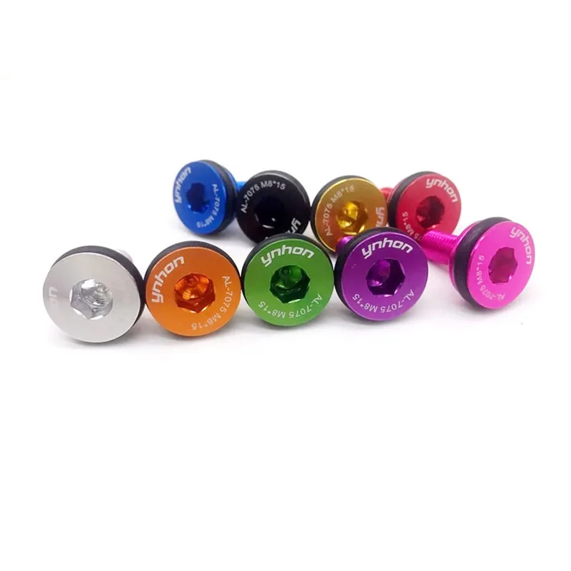 

1 Pair Bicycle Hexagonal Square Hole Central Axis Screw M8*15mm Aluminum Alloy Waterproof Sealing Crank Fixing Screw Bike Parts
