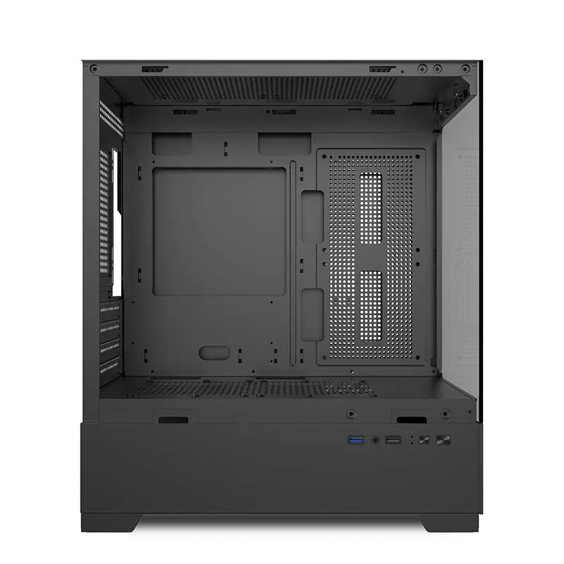 파워 트레인 huanjing 3 데스크탑 컴퓨터 케이스는 240 수냉식을 지원하며, 스탠드 없는 M-ATX 디자인으로 듀얼 글래스 패널을 특징으로 합니다.
