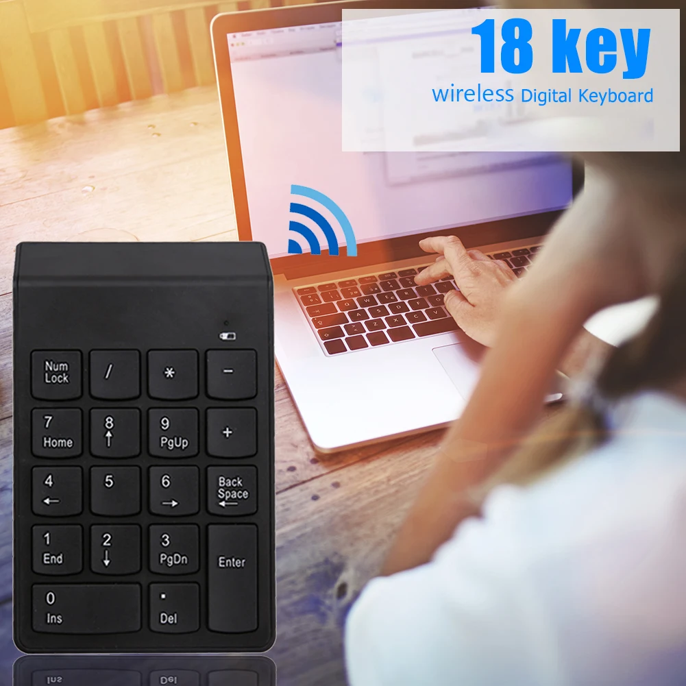 지지대 자동 절전 모드 디지털 숫자 키패드, 은행 회계 창구 직원용 숫자 키보드 Bluetooth-Compatible4.0, 18 키