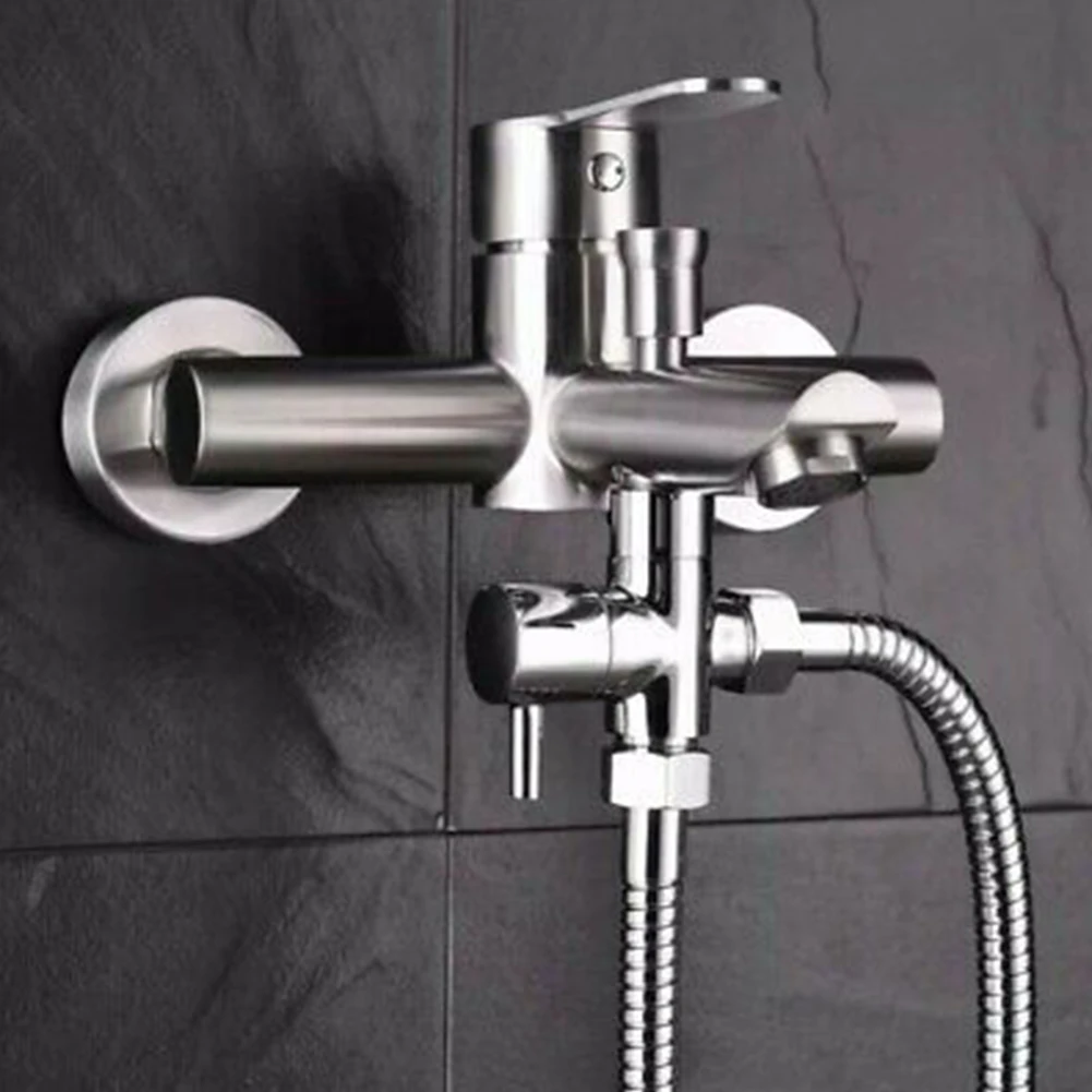 Diverter Valve G1/2in 3 Way Diverter Valve T-Adapter Converter Shower Brass Water Tap Connector Bathroom Faucet Water Separator