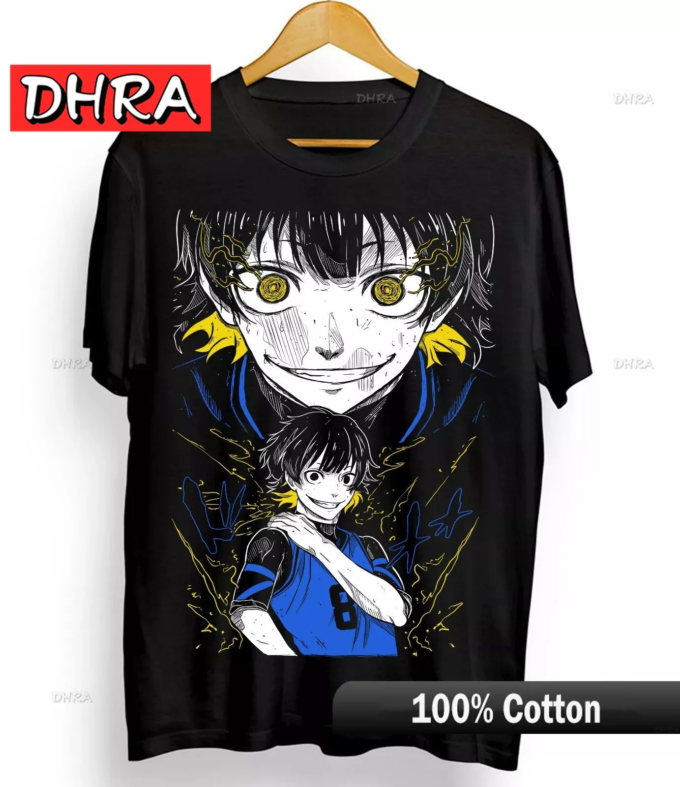 Unisex Blue Lock Anime Graphic Cotton Tee - Short Sleeve Summer Top