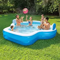 10-Foot Family Pool with 2 Inflatable Seats and Backrests, Durable & Easy Setup 5