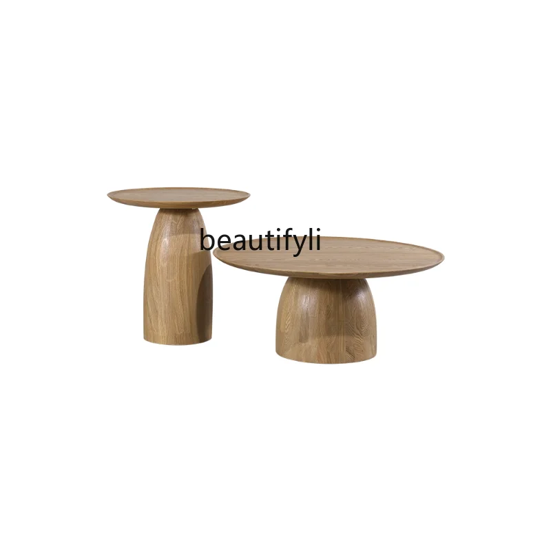 

yj Nested Tables Solid Wood Nordic Simple Modern Tea Table Side Table Stitching Wooden Corner Table