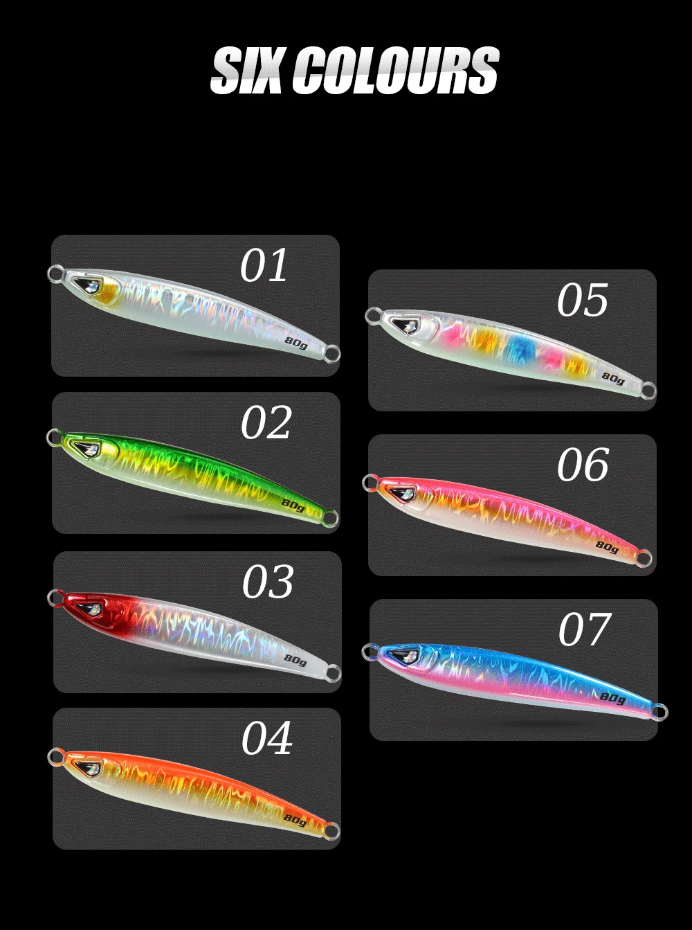 JIGGINGPRO Sardinen-Metall-Jigs, 40 g, 60 g, 80 g, 100 g, Salzwasser-Shore, künstlicher Angelköder, Weitwurf, Jigging-Köder, Angelgerät – Detail 2