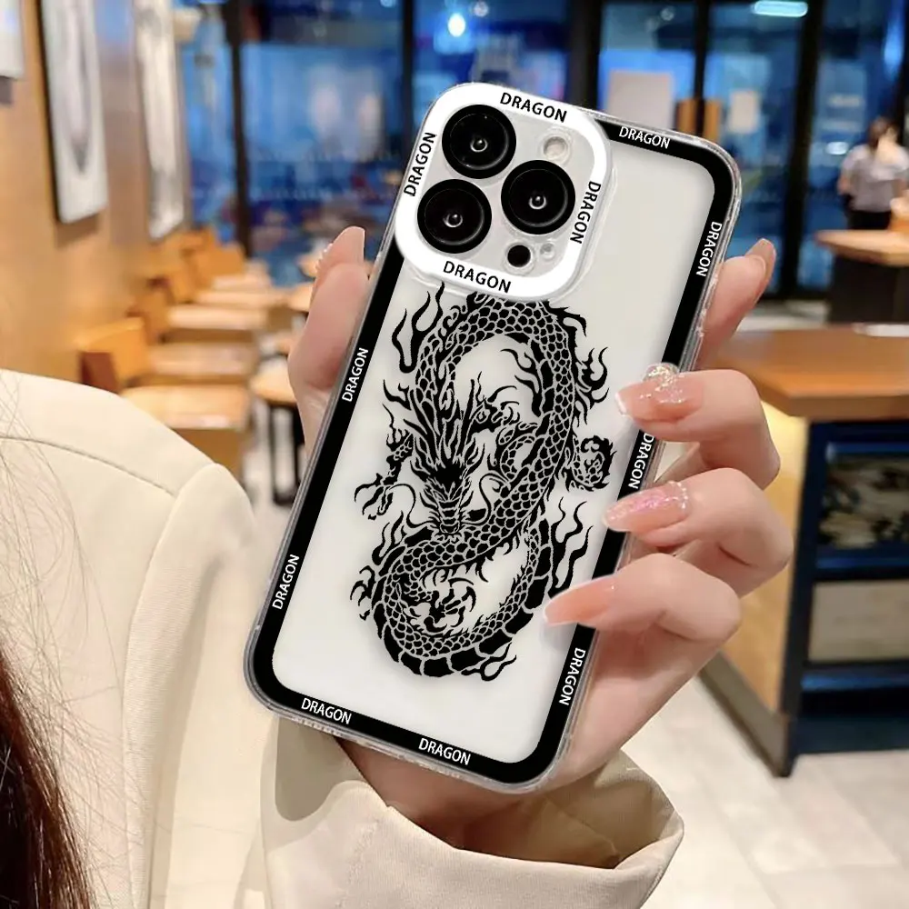 Oriental Dragon Clear Phone Case Cover