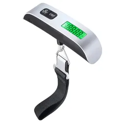 Portable Digital Luggage Scale with LCD Display - 110lb/50kg Capacity (Silver)