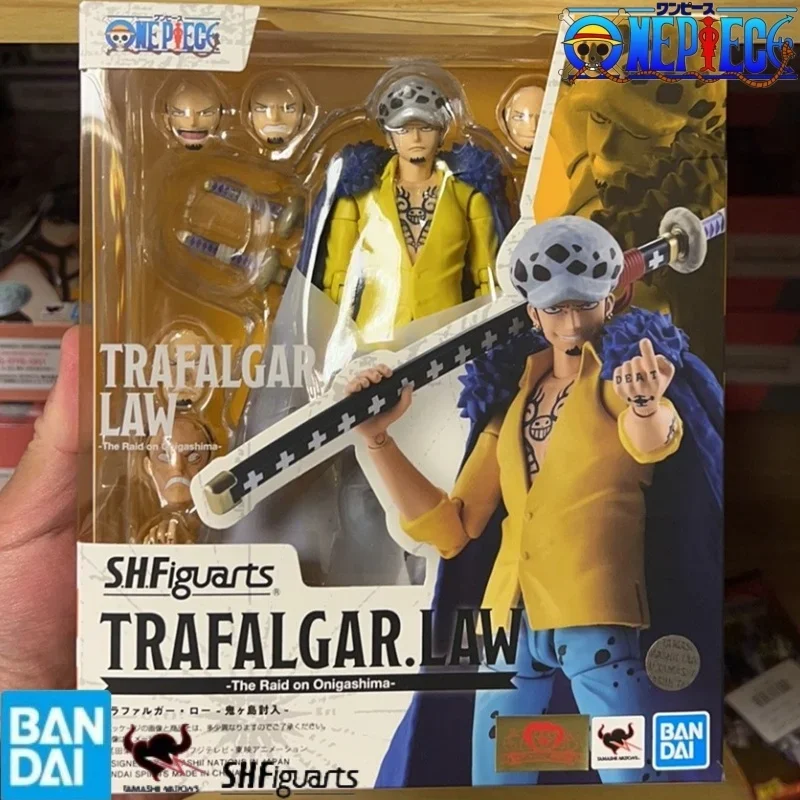 

In Stock Bandai Original S.H.Figuarts One Piece Trafalgar.Law The Raid On Onigashima Anime Action Figure Model Toys