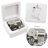 Rosiking White Wooden Clockwork Music Box Aladdin theme song♫ WHOLE NEW WORLD ♫ For Friends Christmas Valentines Birthday Gifts 1