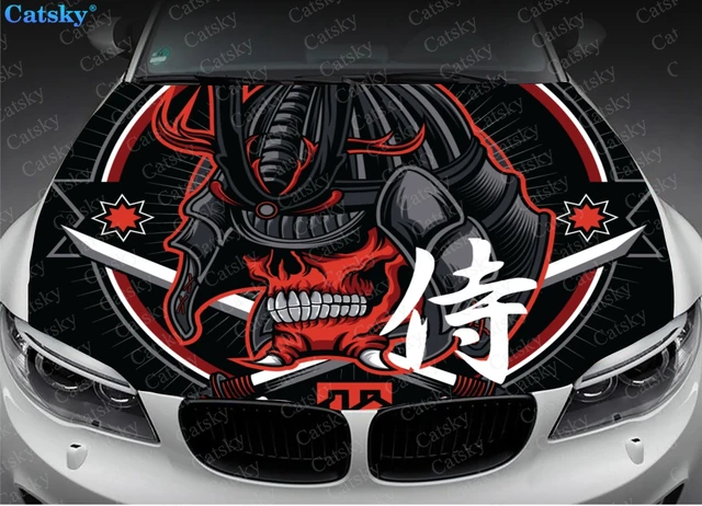 Samurai Maske Auto Aufkleber Motorhaube Aufkleber Dekoration Autoteile  Seite Grafiken Aufkleber Aufkleber benutzer definierte Muster - AliExpress