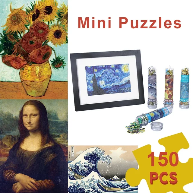 150 Pieces Mini Test Tube Puzzle Oil Painting Jigsaw Decompress Educational Toy for Adult Children Creative Puzzle Game Gift 4