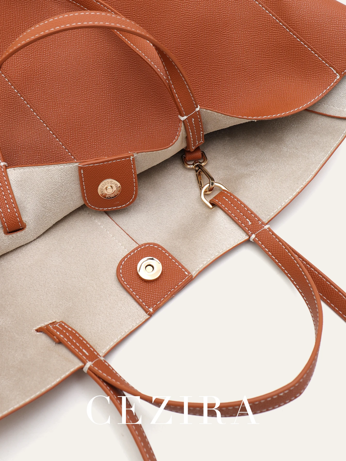 Chic Vegan Leather Tote Handbag: Large Capacity Shoulder Bag & Purse