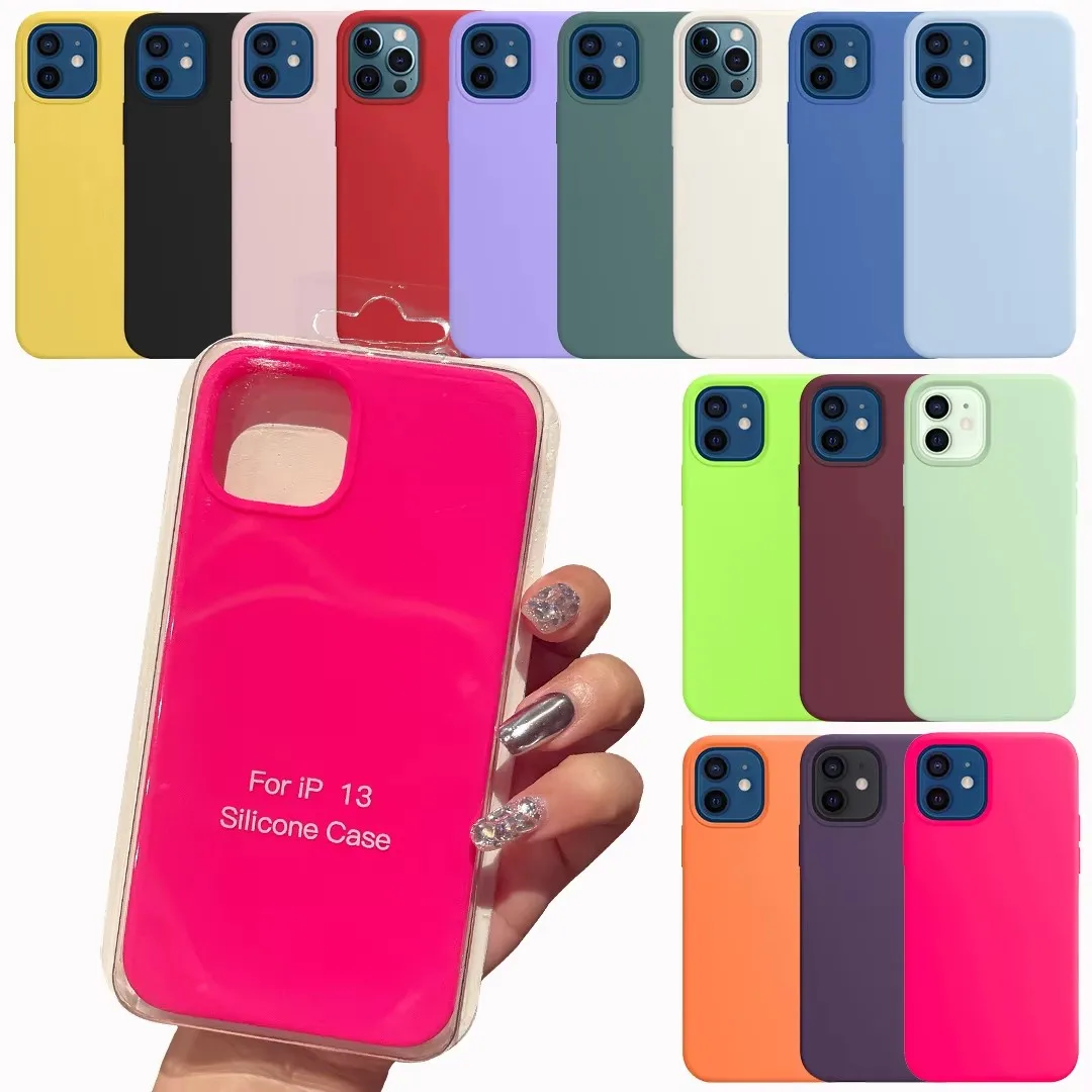 Hochwertige Flüssigsilikon-Handyhülle für iPhone 16 15 14 12 Pro Max X XR XS für Apple iPhone 11 13 Pro Max 7 8 Plus Cover