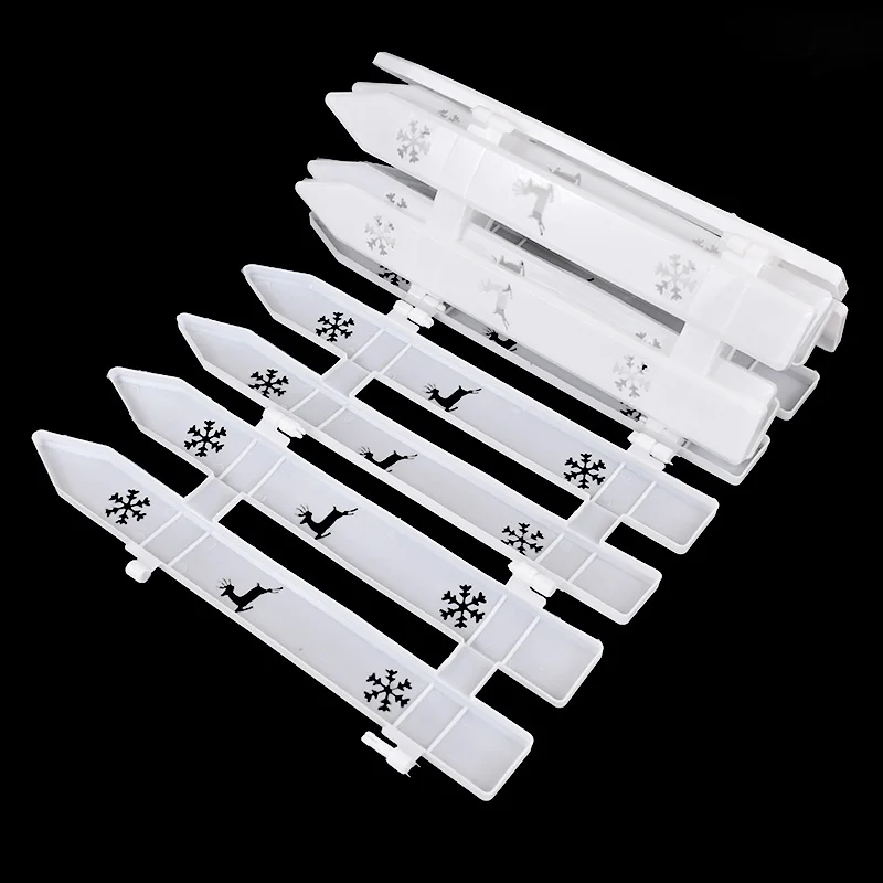 10/15/20Pcs Christmas Tree Fence Decoration White Plastic Plant Mini Fence for New Year Party Home Garden Holiday Indoor Decor garden edging border garden fence artificial fence panels