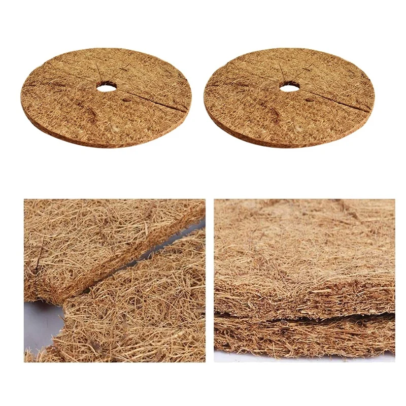 10 Pcs 11.8Inch Coco Coir Fiber Tree Mulch Ring Protector Liner Mat,Disc Plant Cover for Flower Pot Tree Plant Ring Mats