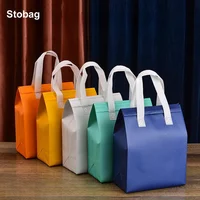 StoBag 10pcs Non-woven Insulation Lunch Bags Keep Food Warm Cold Tote Portable Fabric for Cake Drinks Packaging Delivery Pouch 1