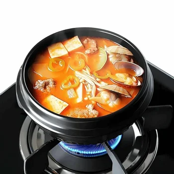 16cm Size Casserole Clay Pot with Tray Heat-resistant Korean Stone Pot Non Stick Anti-scald Ceramic Soup Pot Commercial