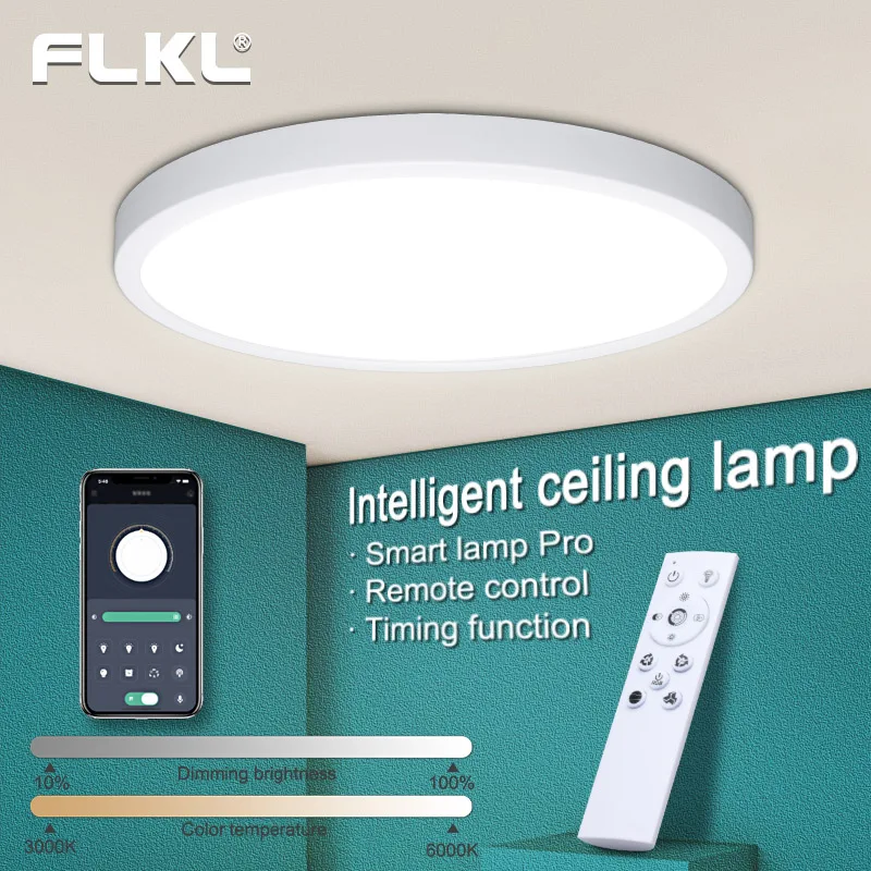 FLKL Smart Light LED Ceiling Light APP/Remote Control Dimmable Indoor Lighting Living Room LED Light Room Bedroom