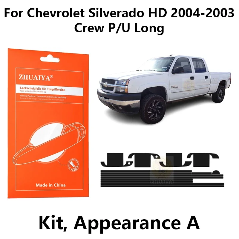 

Защитная пленка ZHUAIYA для красок дверной ручки, ТПУ PPF для Chevrolet Silverado HD 2004-2002 Crew P/U Long