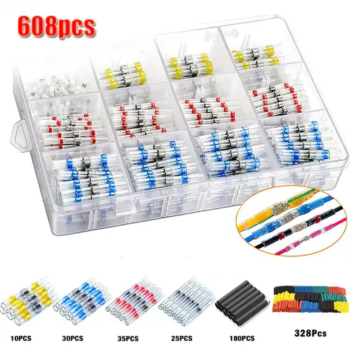 50-1000Pcs Solder Seal Wire Connectors Heat Shrink Solder Butt Insulated Connectors Solder Connector Kit Automotive Marine - Image 8