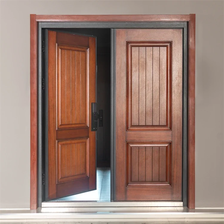 Factory Directly Selling Large Double Steel Outside Security Entry Door Interior Modern