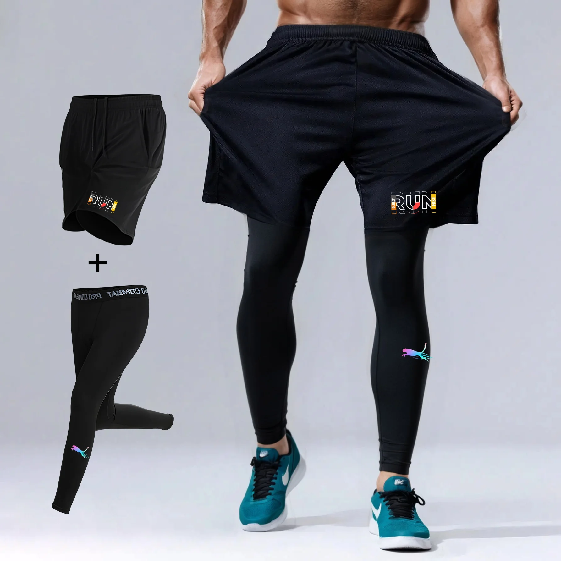 Jogger Men Running Conpression Pants Quick Dry Gym Training Leggings Basketball Athletic Pants