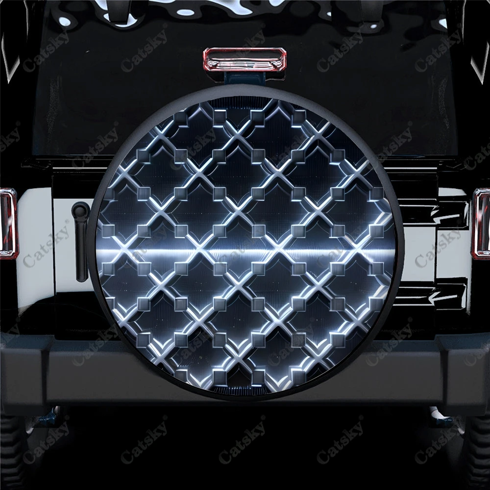 

Industrial Metal Texture Pattern Polyester Universal Spare Wheel Tire Cover Wheel Covers for Trailer RV SUV Truck Camper