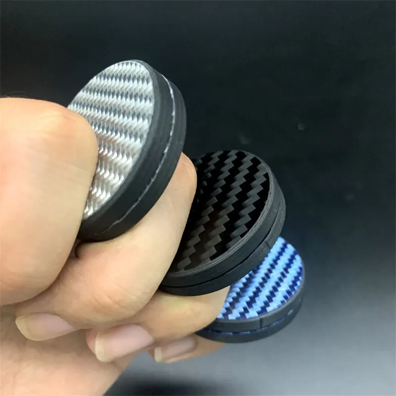 Carbon fiber coin clicker fidget coin adult EDC fidget toys autism ADHD hand spinner anxiety stress relief toys office desk fidget toy sensory fidget toy anti stress toy