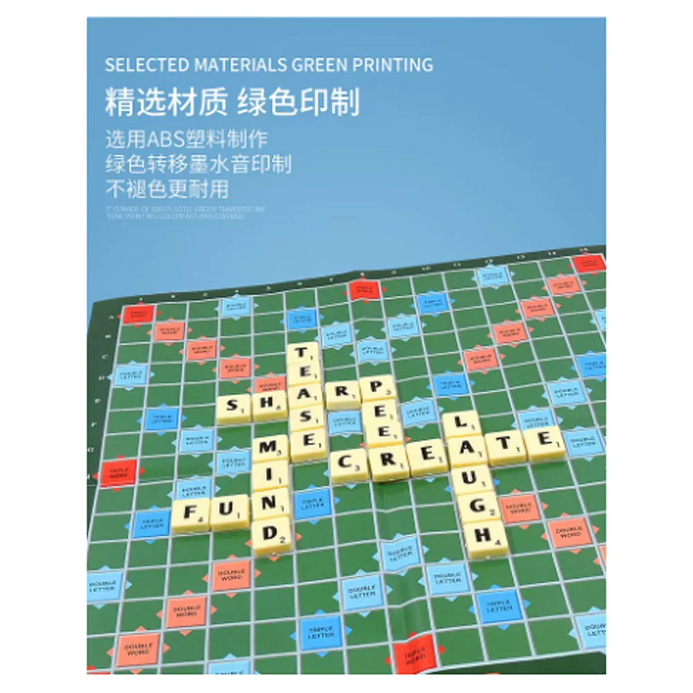 Original Scrabble Board Game Spanish Words Family Toys English Spelling Learn Interaction Enlightenment Letter Blocks Game Board 2