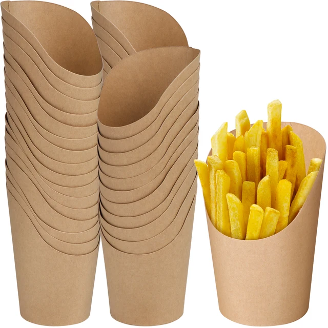 Paper French Fries Scoop Container Kraft Large size 8,2x3,3x14,9cm