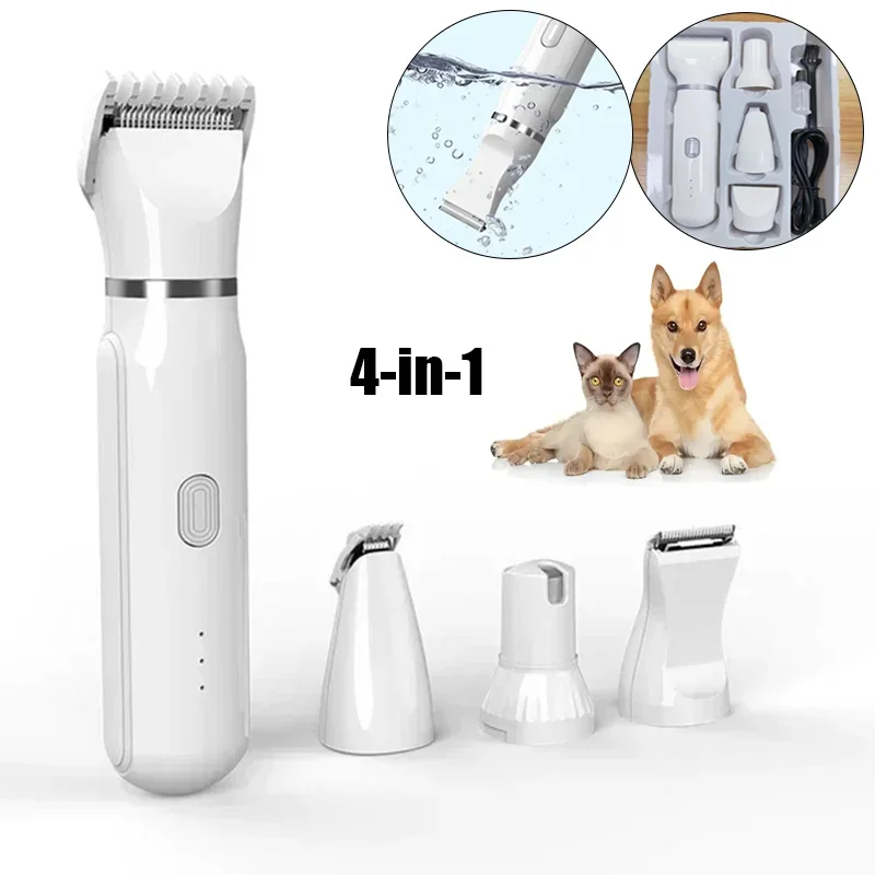 Pet Hair Trimmer Professional Cat Dog Hair Clipper Grooming Kit Rechargeable Low-Noise